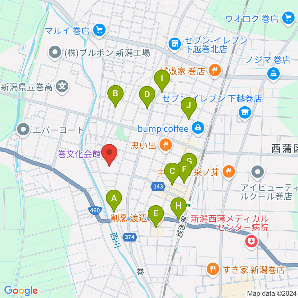 巻文化会館周辺の駐車場・コインパーキング一覧地図