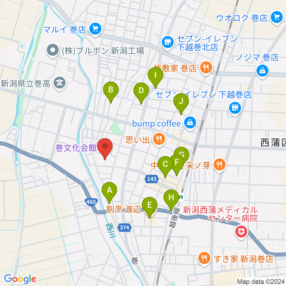 巻文化会館周辺の駐車場・コインパーキング一覧地図