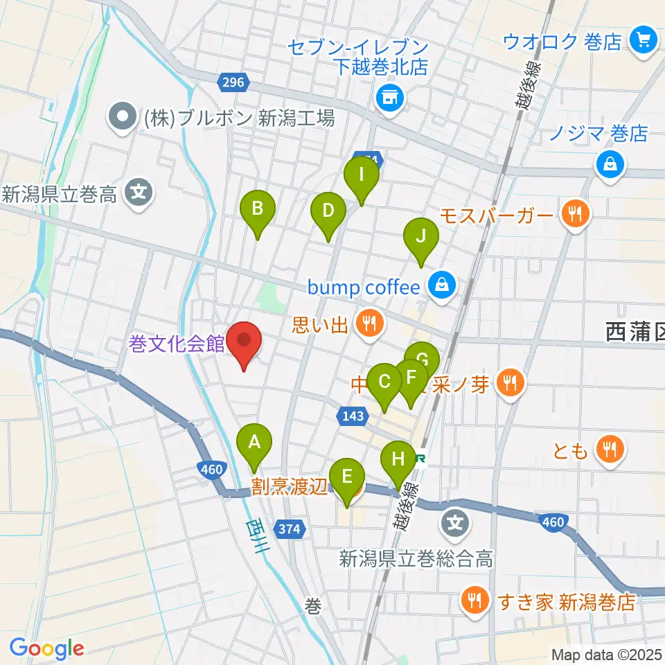 巻文化会館周辺の駐車場・コインパーキング一覧地図