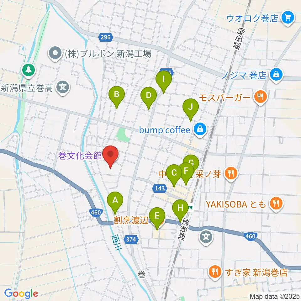 巻文化会館周辺の駐車場・コインパーキング一覧地図