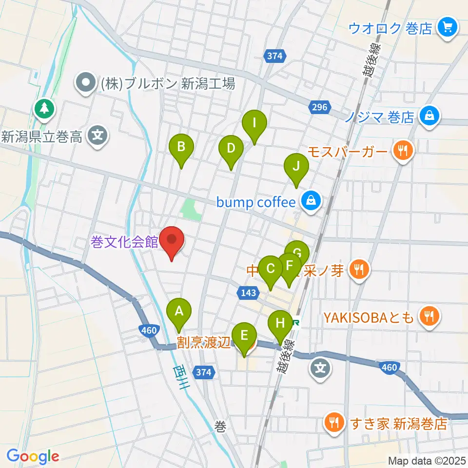 巻文化会館周辺の駐車場・コインパーキング一覧地図