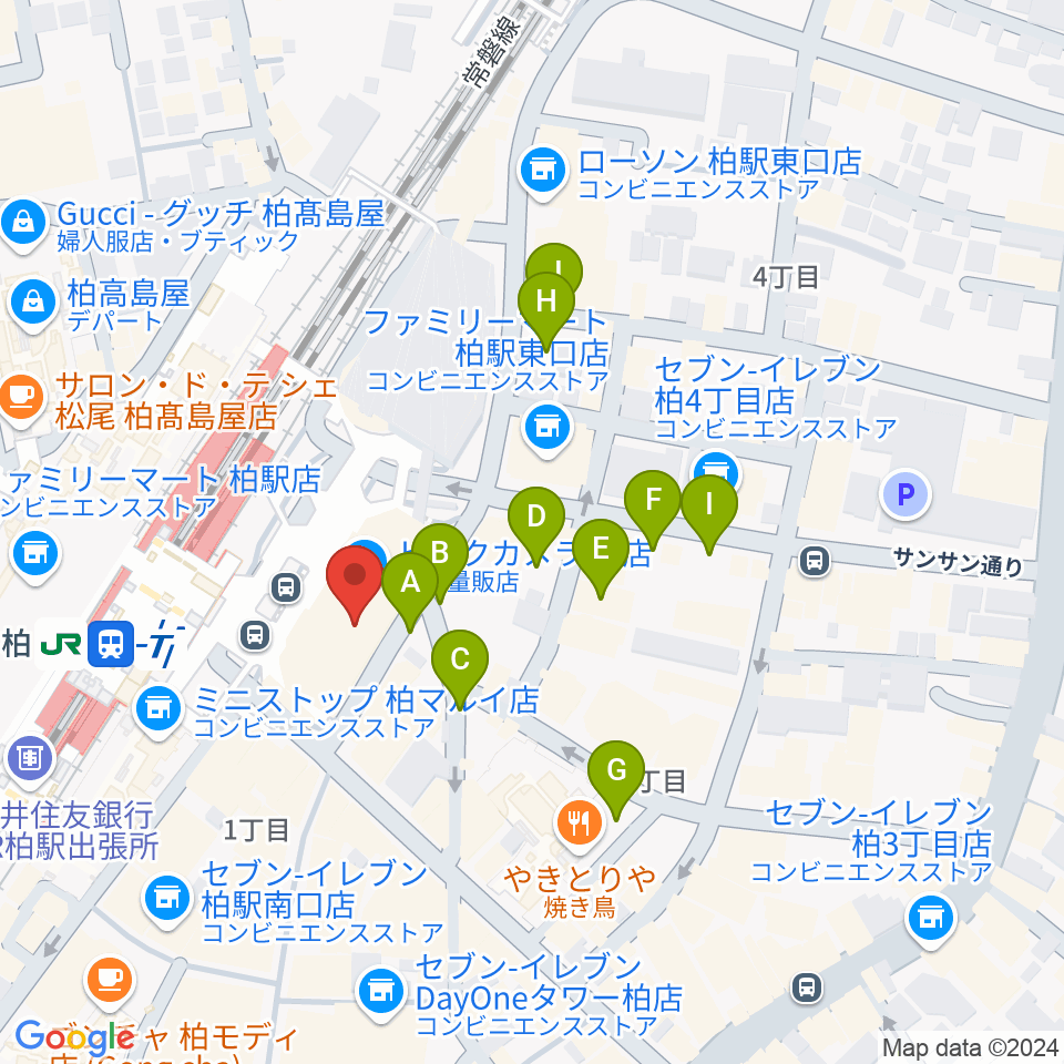 よみうりカルチャー柏周辺の駐車場・コインパーキング一覧地図