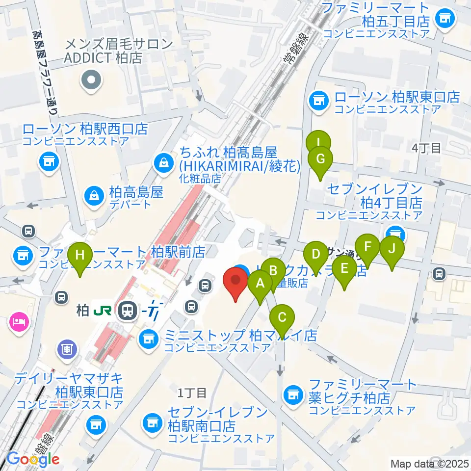 よみうりカルチャー柏周辺の駐車場・コインパーキング一覧地図