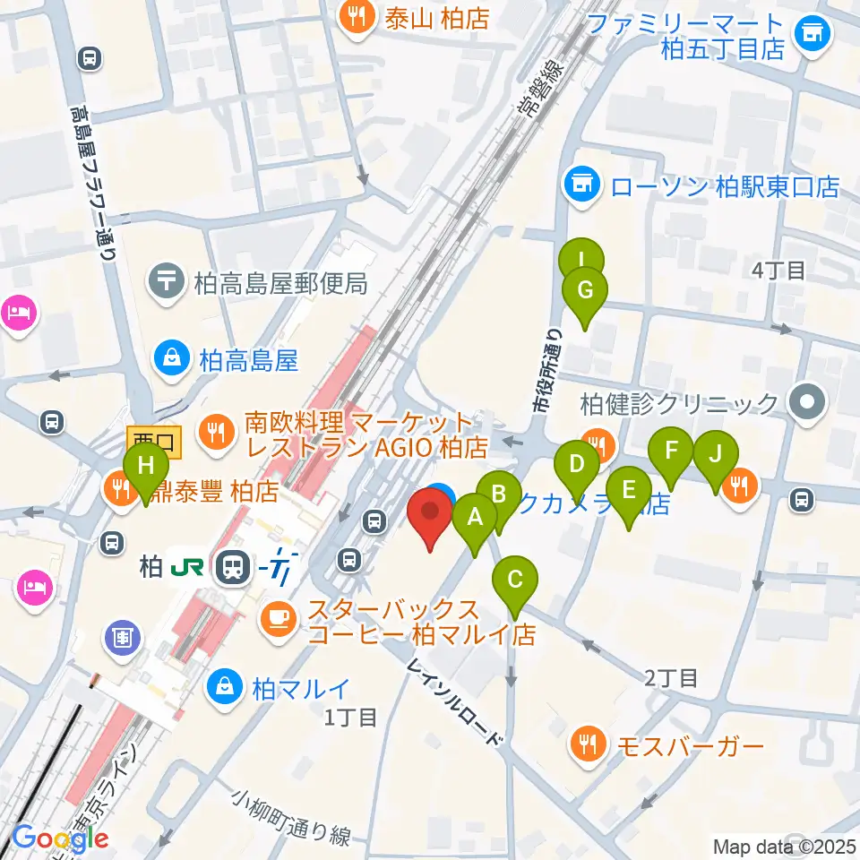 よみうりカルチャー柏周辺の駐車場・コインパーキング一覧地図