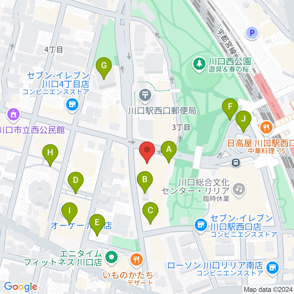 よみうりカルチャー川口周辺の駐車場・コインパーキング一覧地図