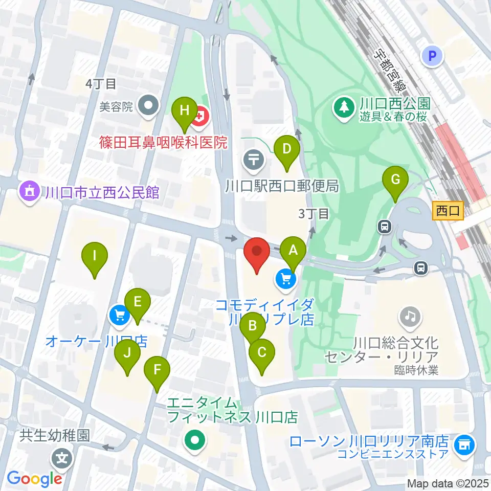 よみうりカルチャー川口周辺の駐車場・コインパーキング一覧地図