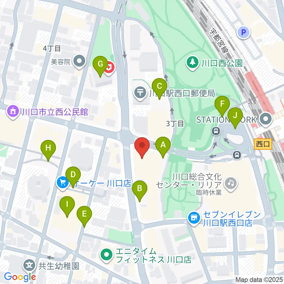 よみうりカルチャー川口周辺の駐車場・コインパーキング一覧地図