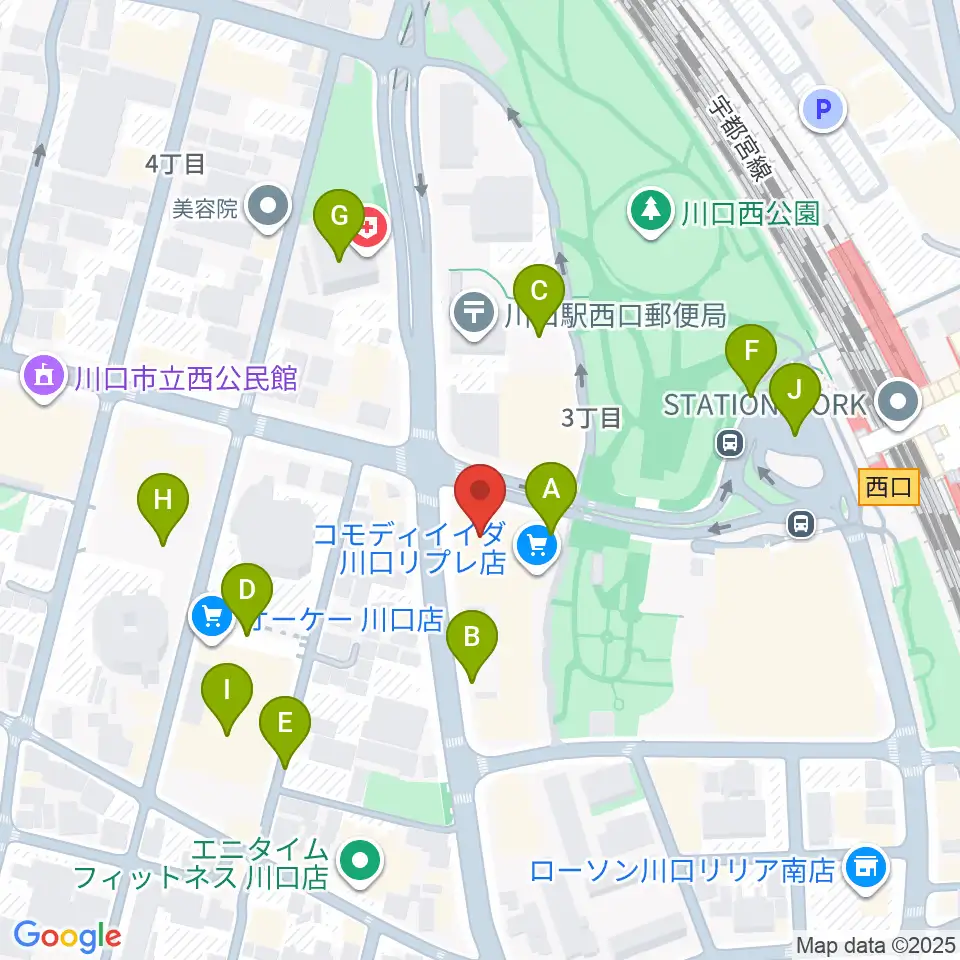 よみうりカルチャー川口周辺の駐車場・コインパーキング一覧地図