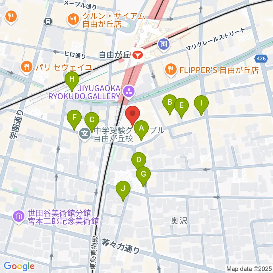 よみうりカルチャー自由が丘周辺の駐車場・コインパーキング一覧地図