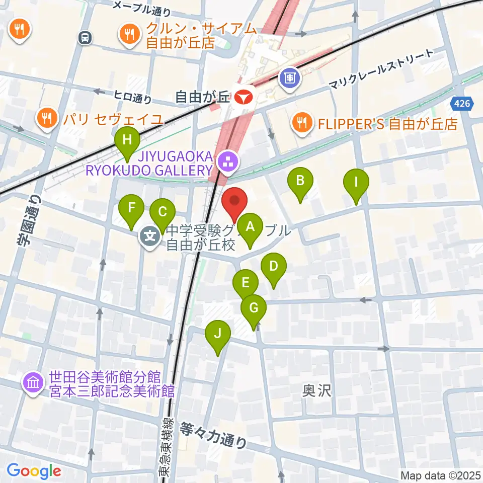 よみうりカルチャー自由が丘周辺の駐車場・コインパーキング一覧地図