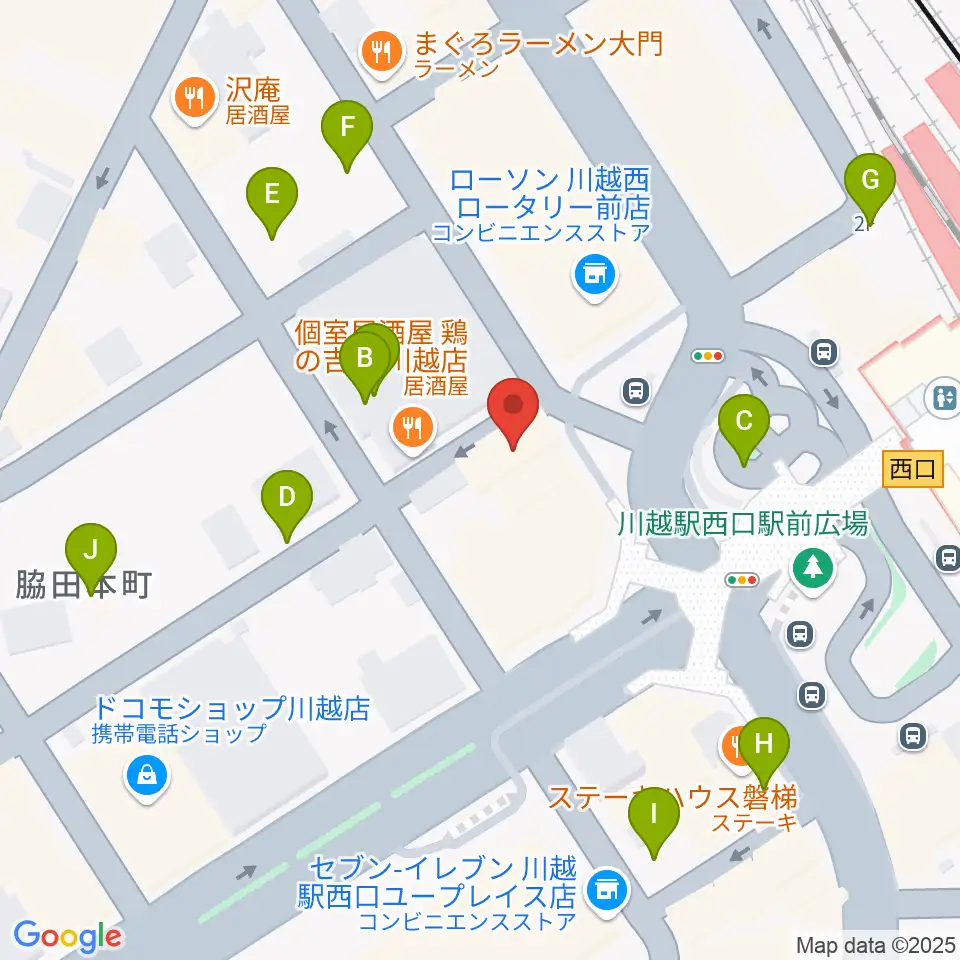よみうりカルチャー川越周辺の駐車場・コインパーキング一覧地図