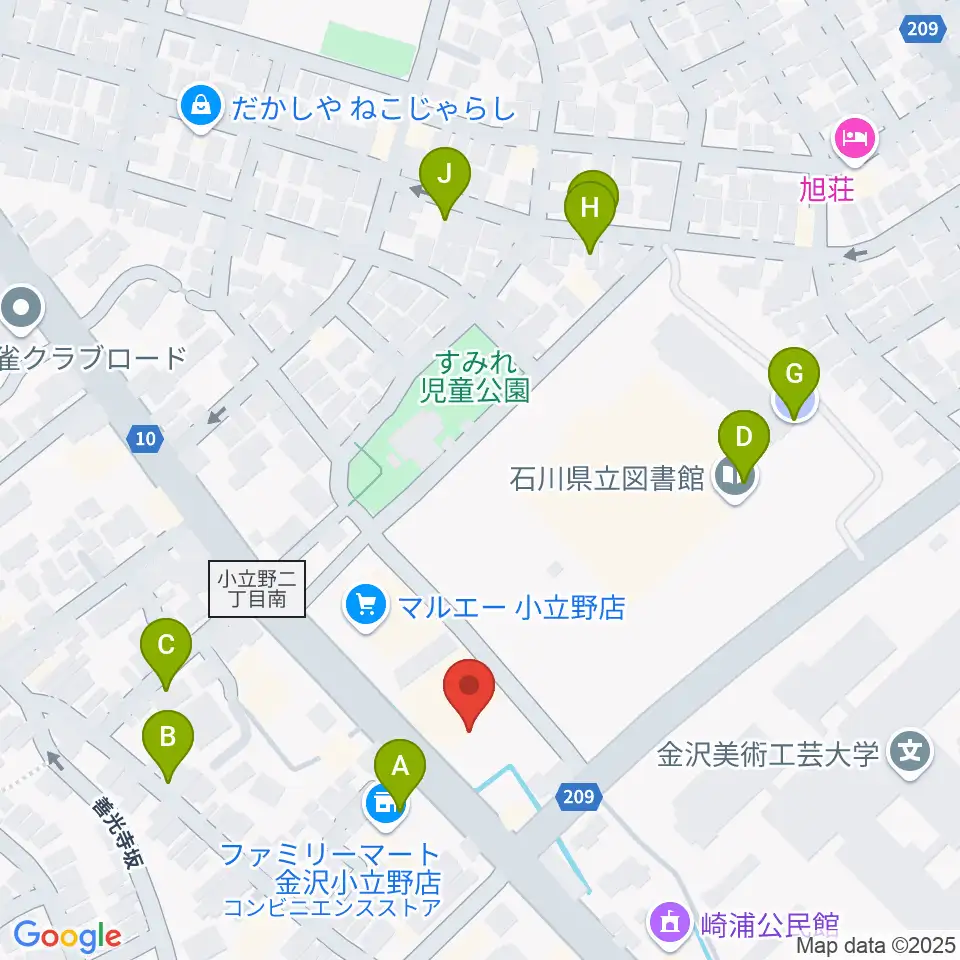 うつのみやカルチャーセンター小立野教室周辺の駐車場・コインパーキング一覧地図