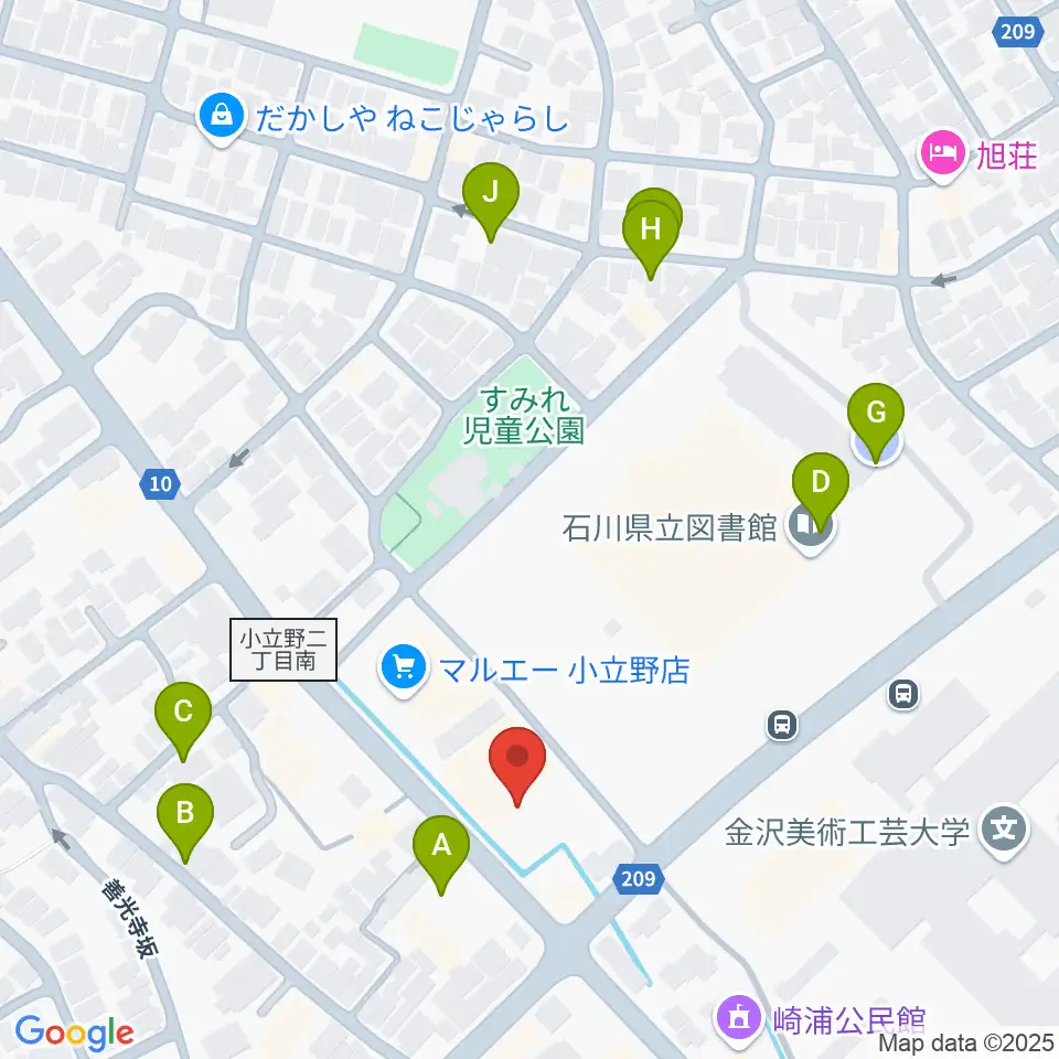 うつのみやカルチャーセンター小立野教室周辺の駐車場・コインパーキング一覧地図