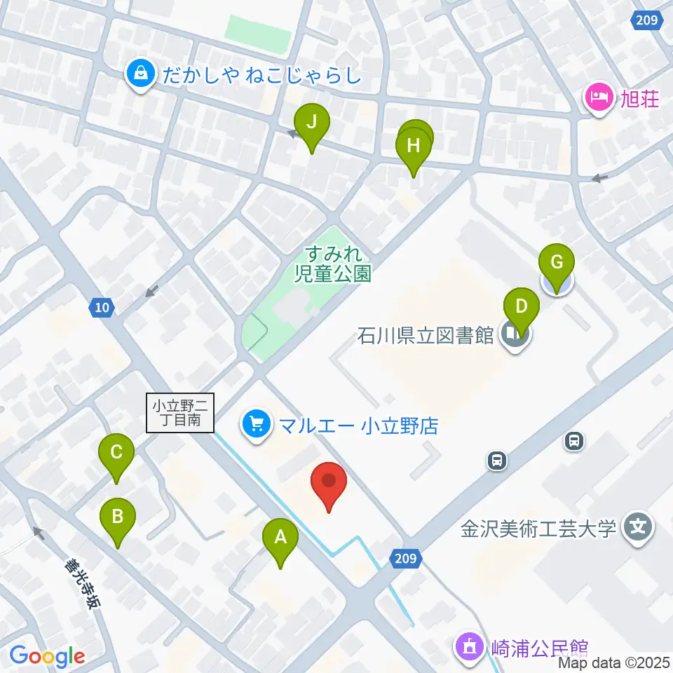 うつのみやカルチャーセンター小立野教室周辺の駐車場・コインパーキング一覧地図