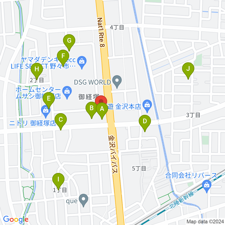 うつのみやミューズイン周辺の駐車場・コインパーキング一覧地図