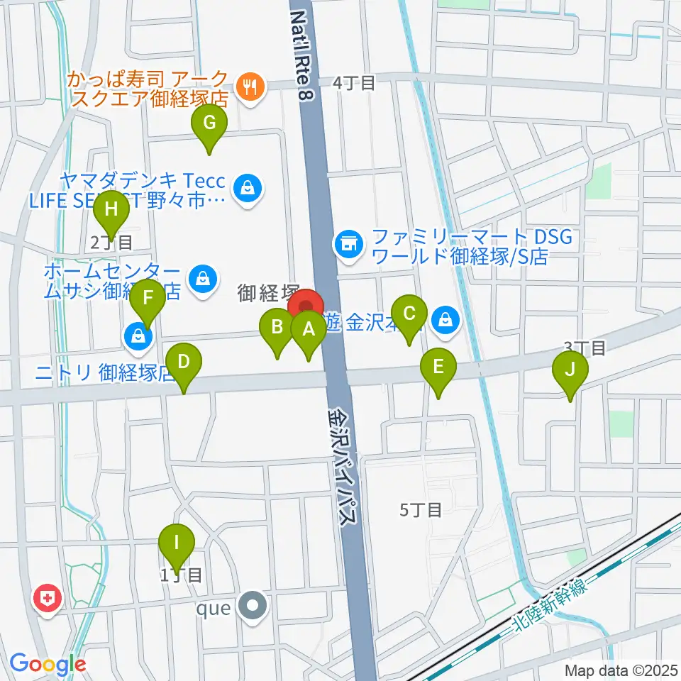 うつのみやミューズイン周辺の駐車場・コインパーキング一覧地図