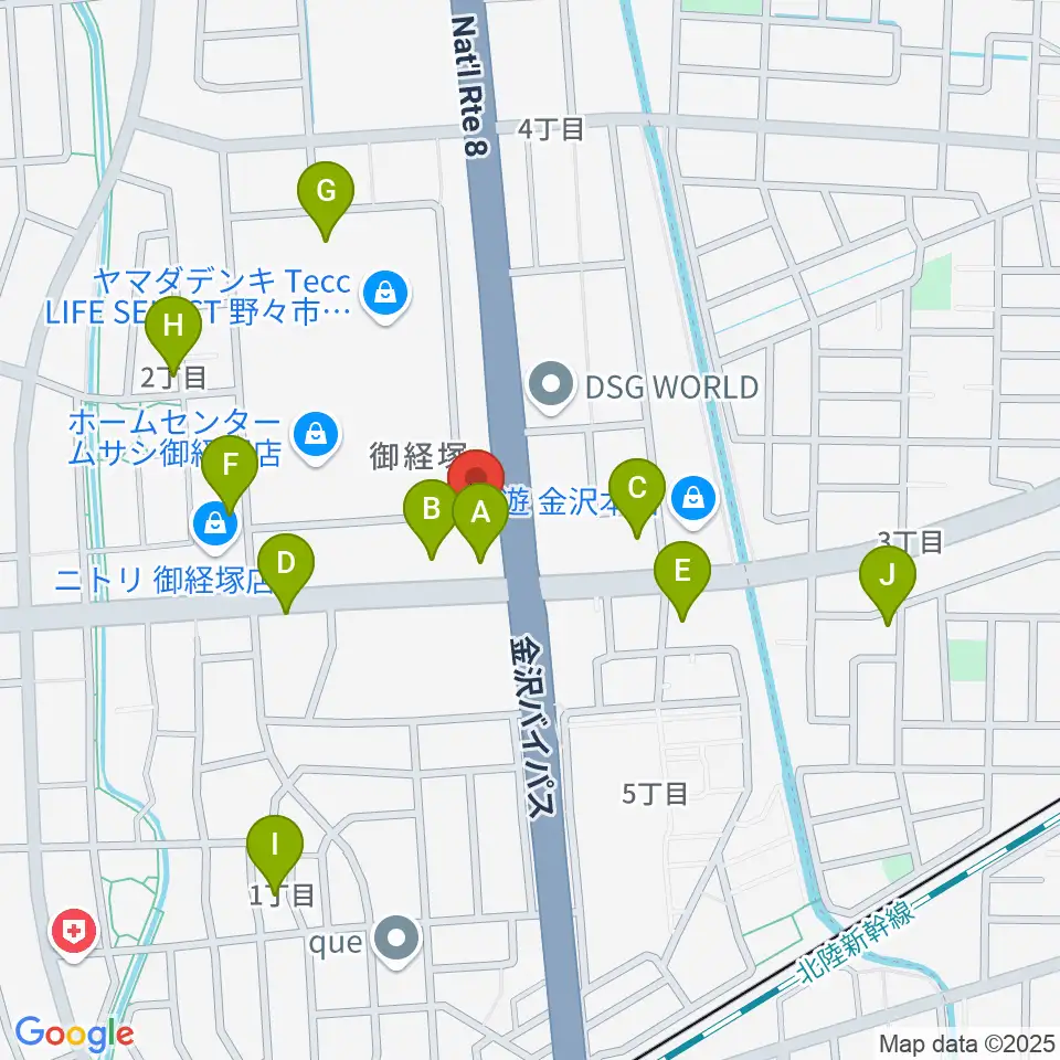 うつのみやミューズイン周辺の駐車場・コインパーキング一覧地図