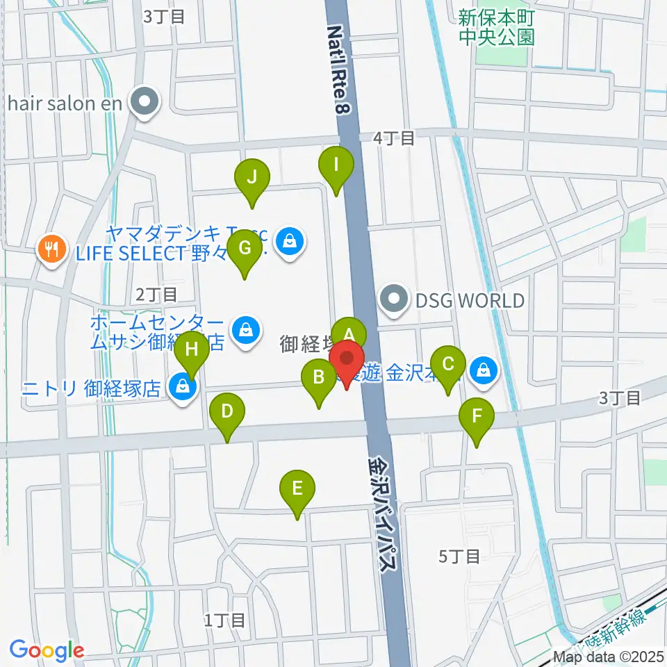 うつのみやミューズイン周辺の駐車場・コインパーキング一覧地図