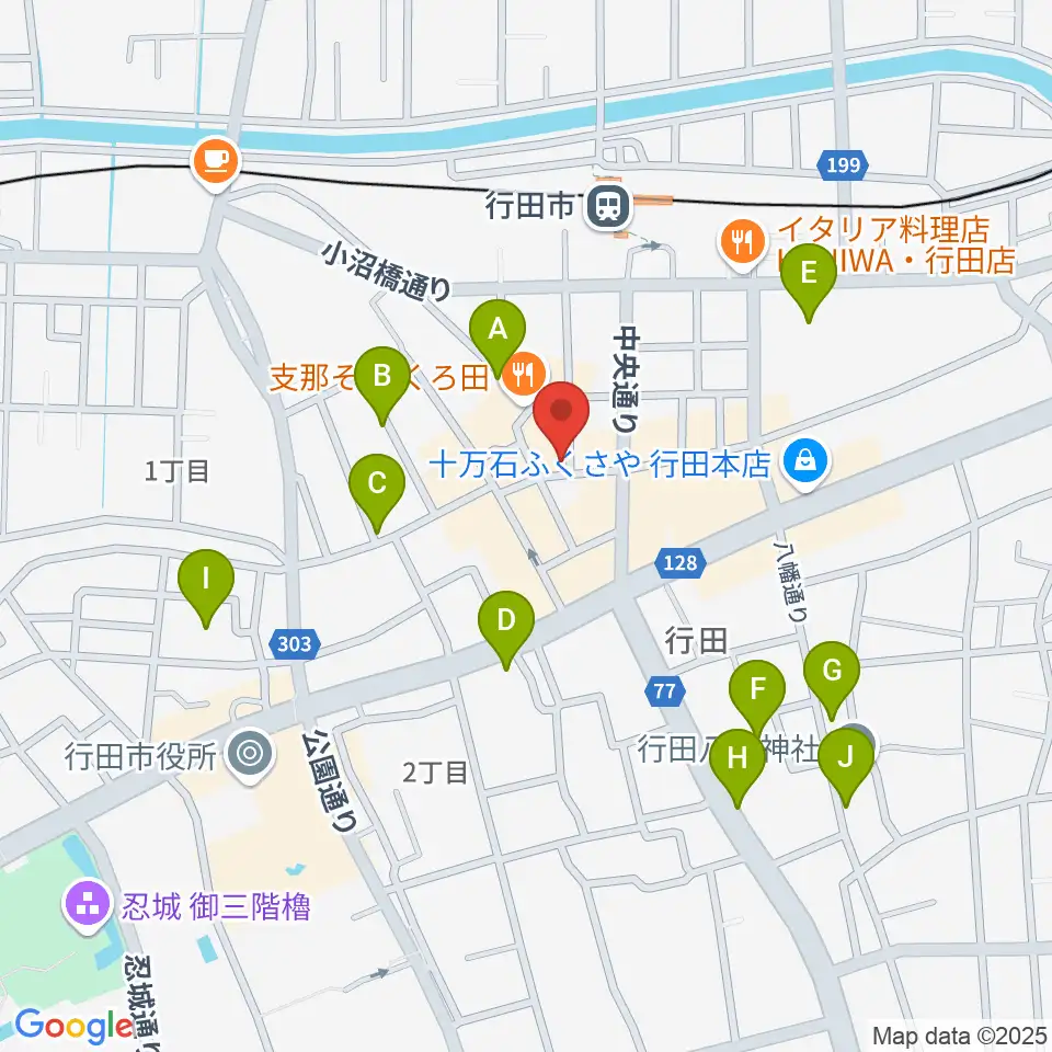 ぺぺタスギター教室 埼玉・行田教室周辺の駐車場・コインパーキング一覧地図