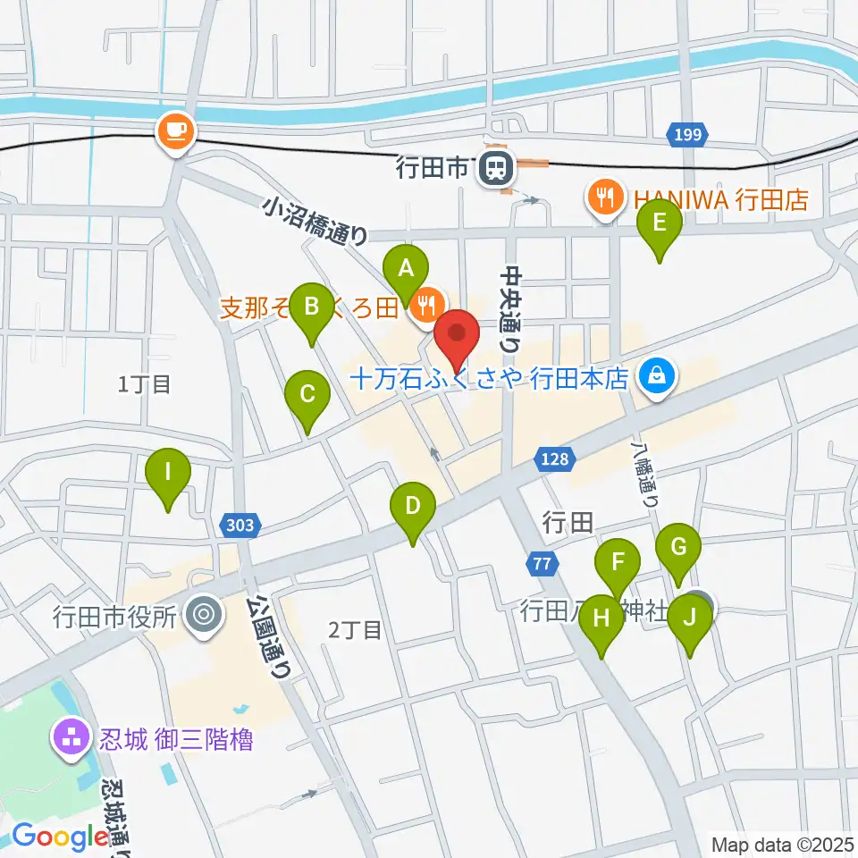 ぺぺタスギター教室 埼玉・行田教室周辺の駐車場・コインパーキング一覧地図
