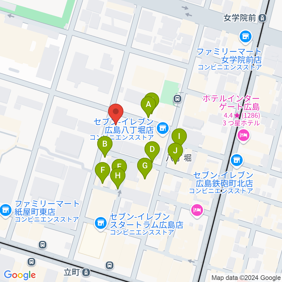 広島YMCA国際文化ホール周辺の駐車場・コインパーキング一覧地図