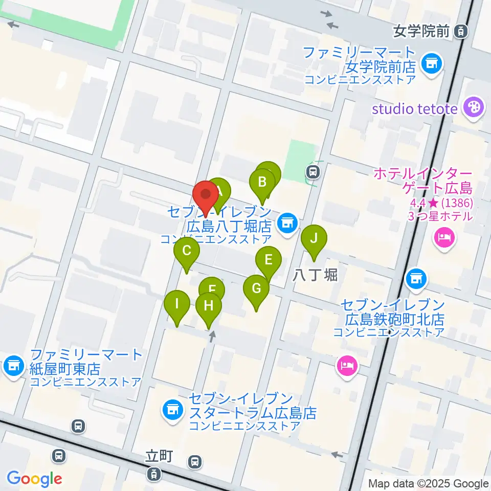 広島YMCA国際文化ホール周辺の駐車場・コインパーキング一覧地図