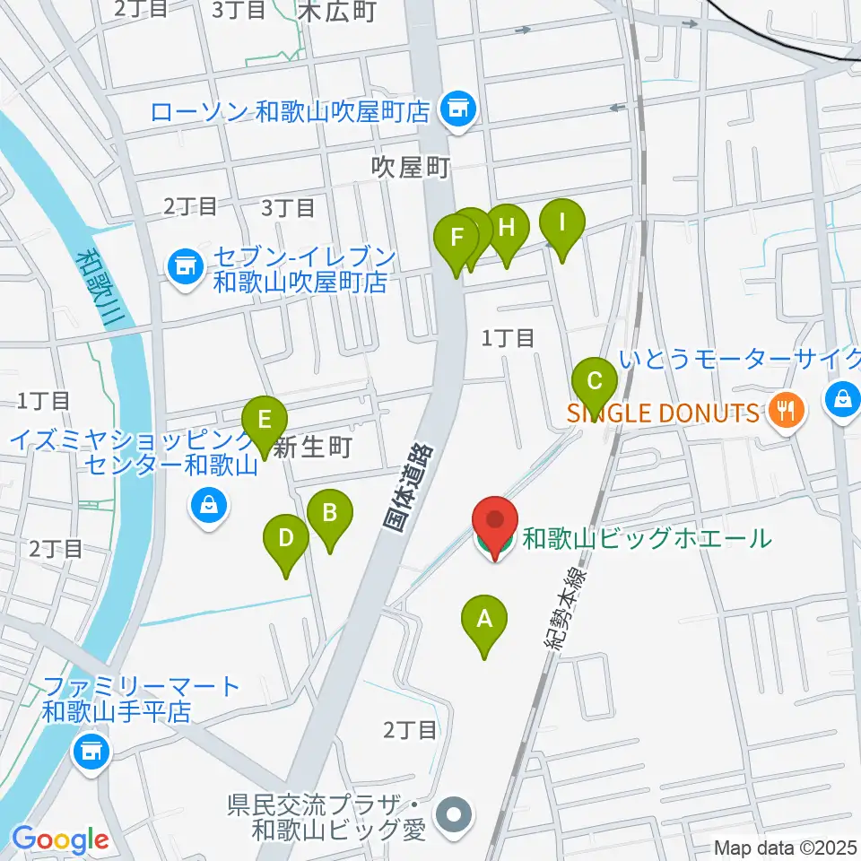 和歌山ビッグホエール周辺の駐車場・コインパーキング一覧地図