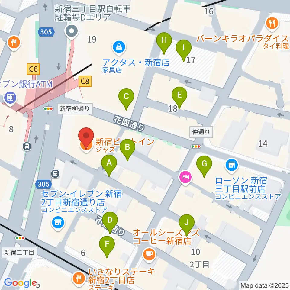 新宿Live Freak周辺の駐車場・コインパーキング一覧地図