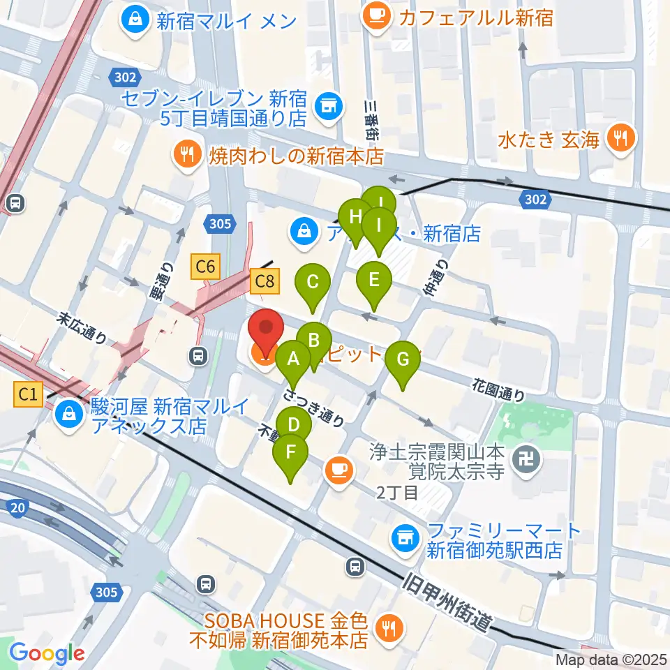 新宿Live Freak周辺の駐車場・コインパーキング一覧地図