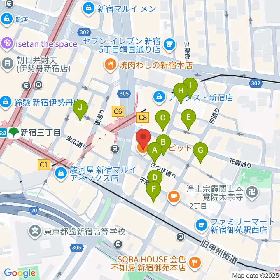 新宿Live Freak周辺の駐車場・コインパーキング一覧地図