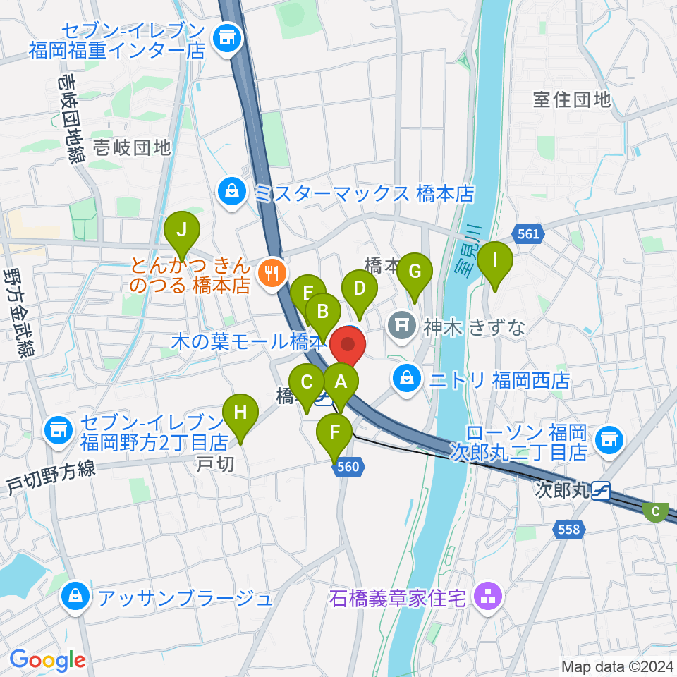 JEUGIAカルチャーセンター 木の葉モール橋本周辺の駐車場・コインパーキング一覧地図