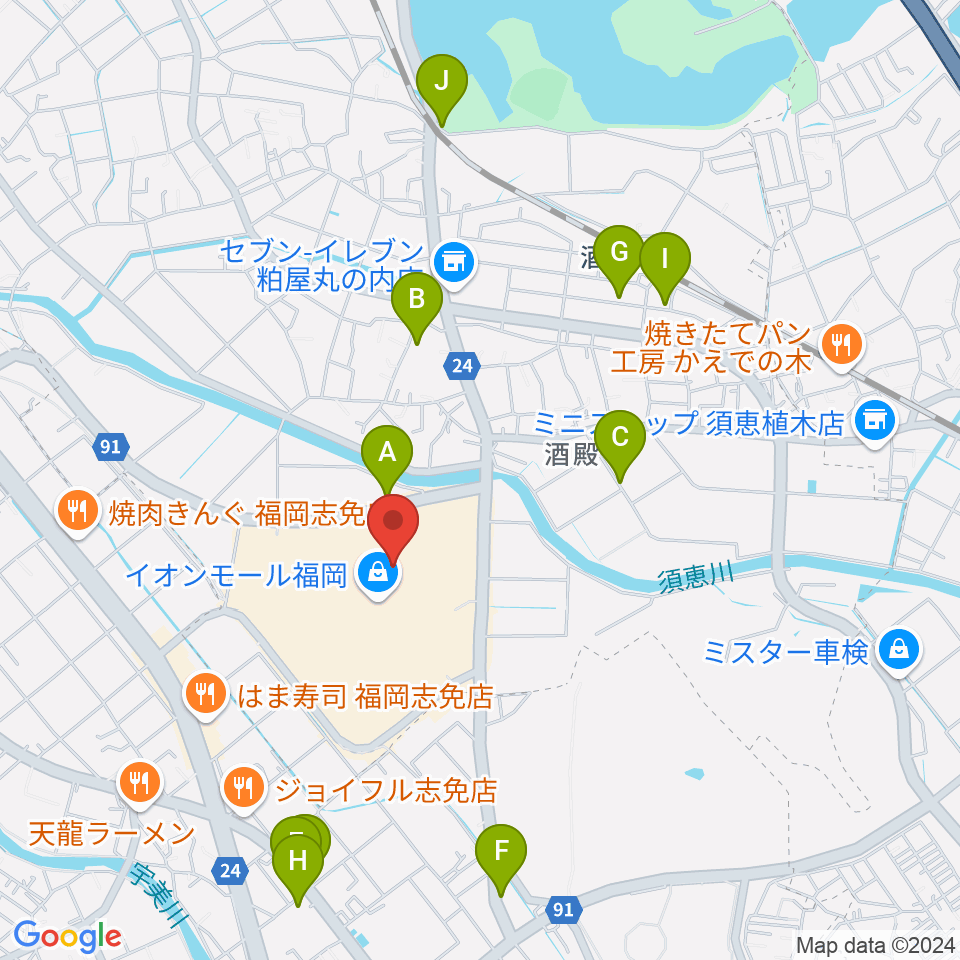 JEUGIAカルチャーセンター イオンモール福岡周辺の駐車場・コインパーキング一覧地図