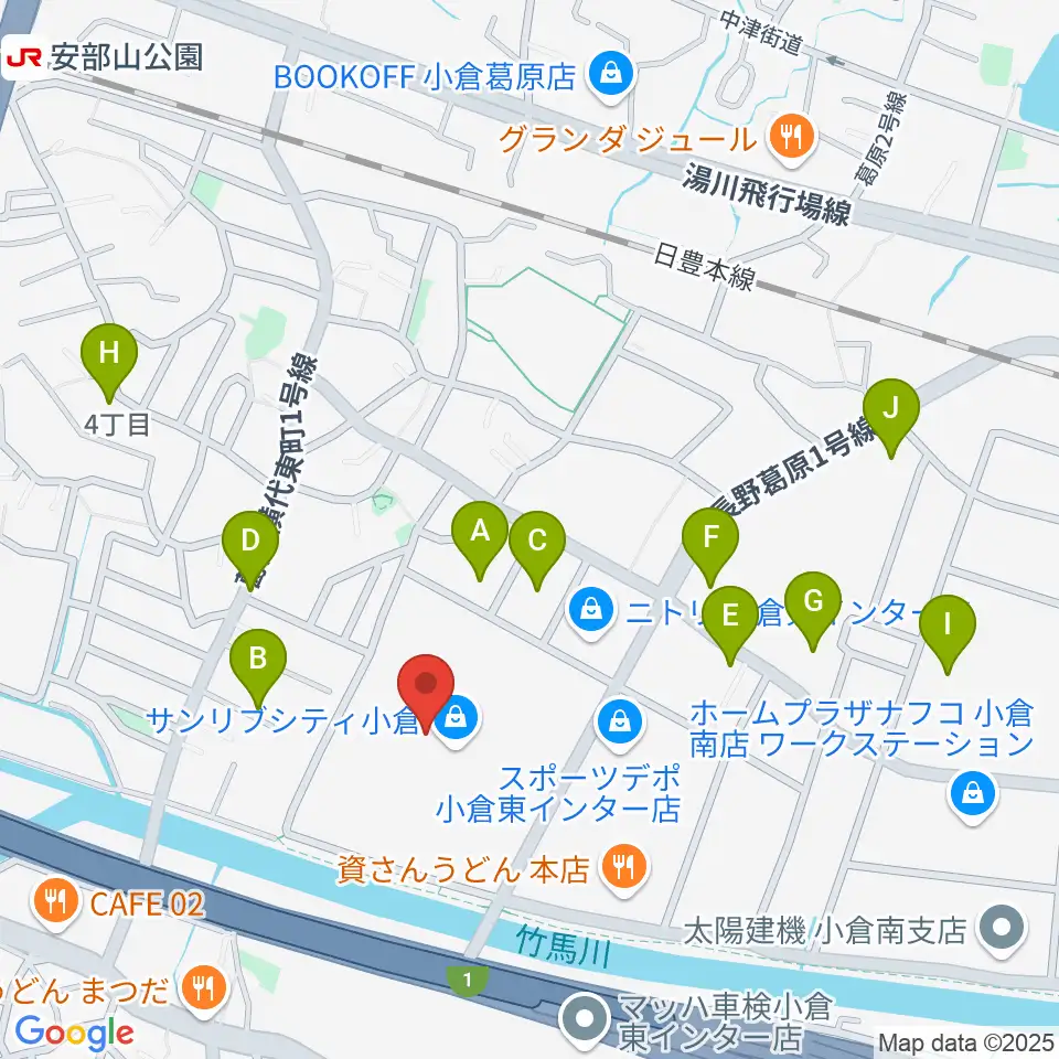 JEUGIAカルチャーセンター サンリブシティ小倉周辺の駐車場・コインパーキング一覧地図