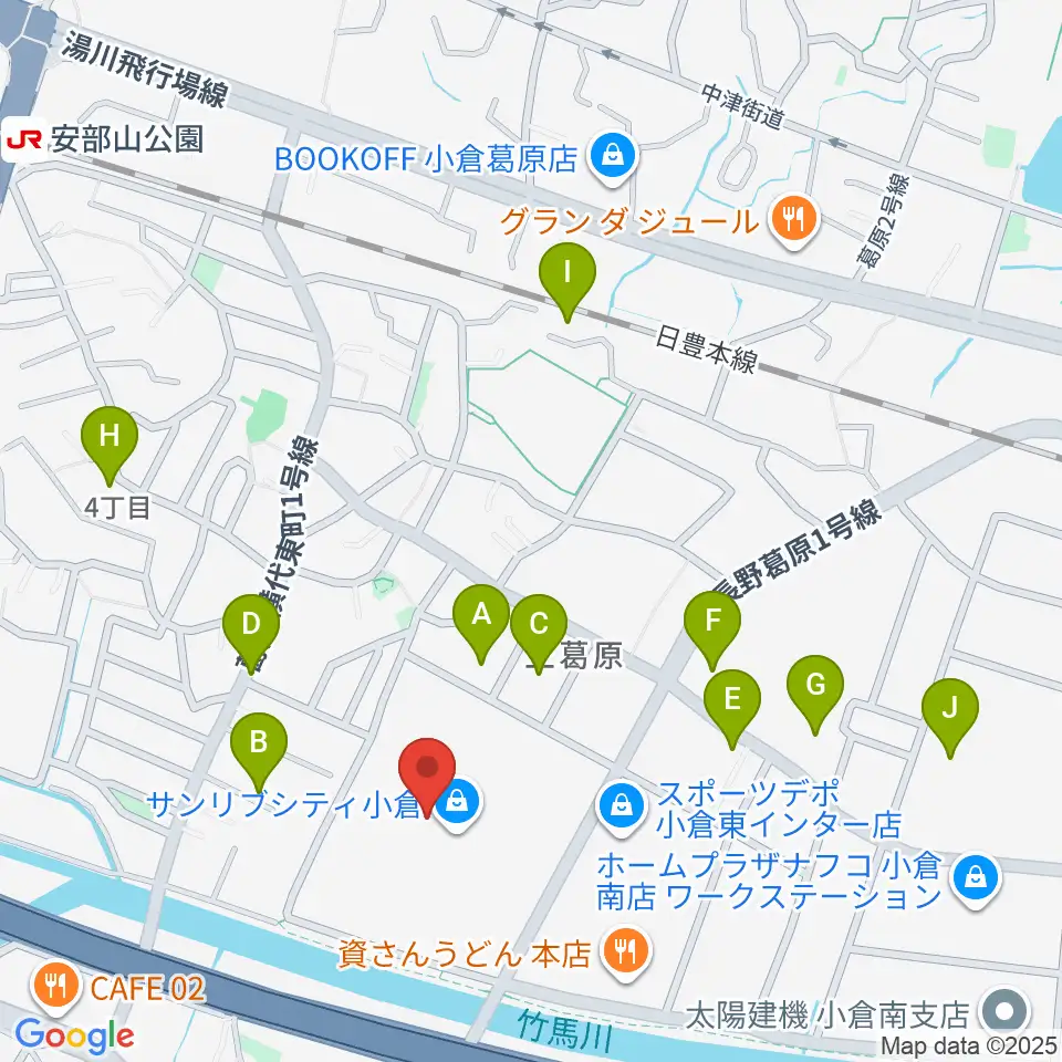 JEUGIAカルチャーセンター サンリブシティ小倉周辺の駐車場・コインパーキング一覧地図