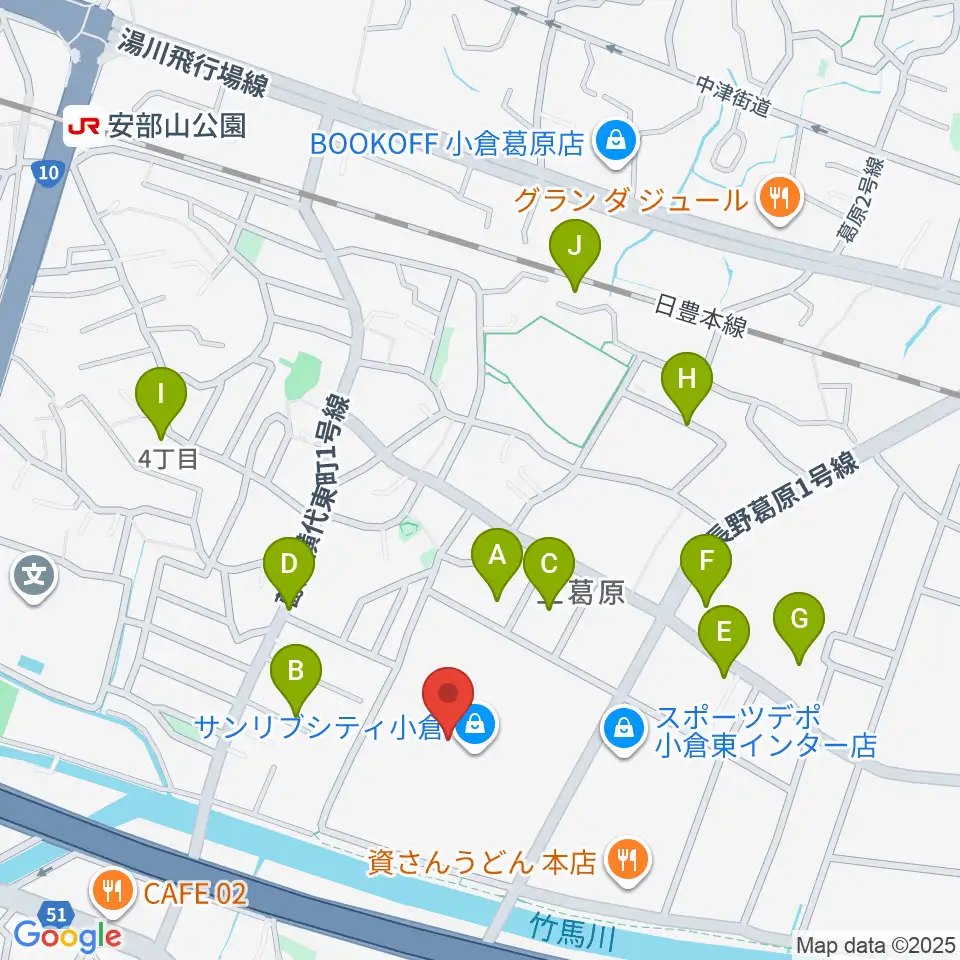 JEUGIAカルチャーセンター サンリブシティ小倉周辺の駐車場・コインパーキング一覧地図