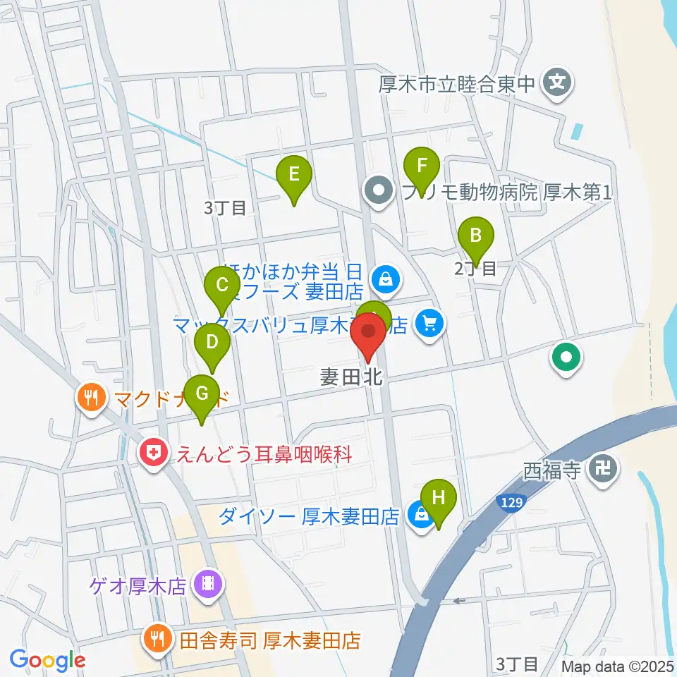 厚木楽器 アミ妻田周辺の駐車場・コインパーキング一覧地図
