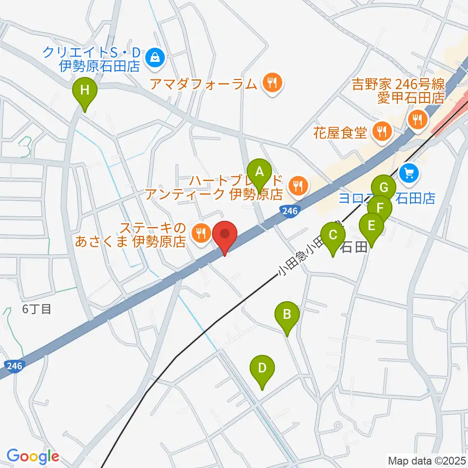 厚木楽器 アミ愛甲石田周辺の駐車場・コインパーキング一覧地図
