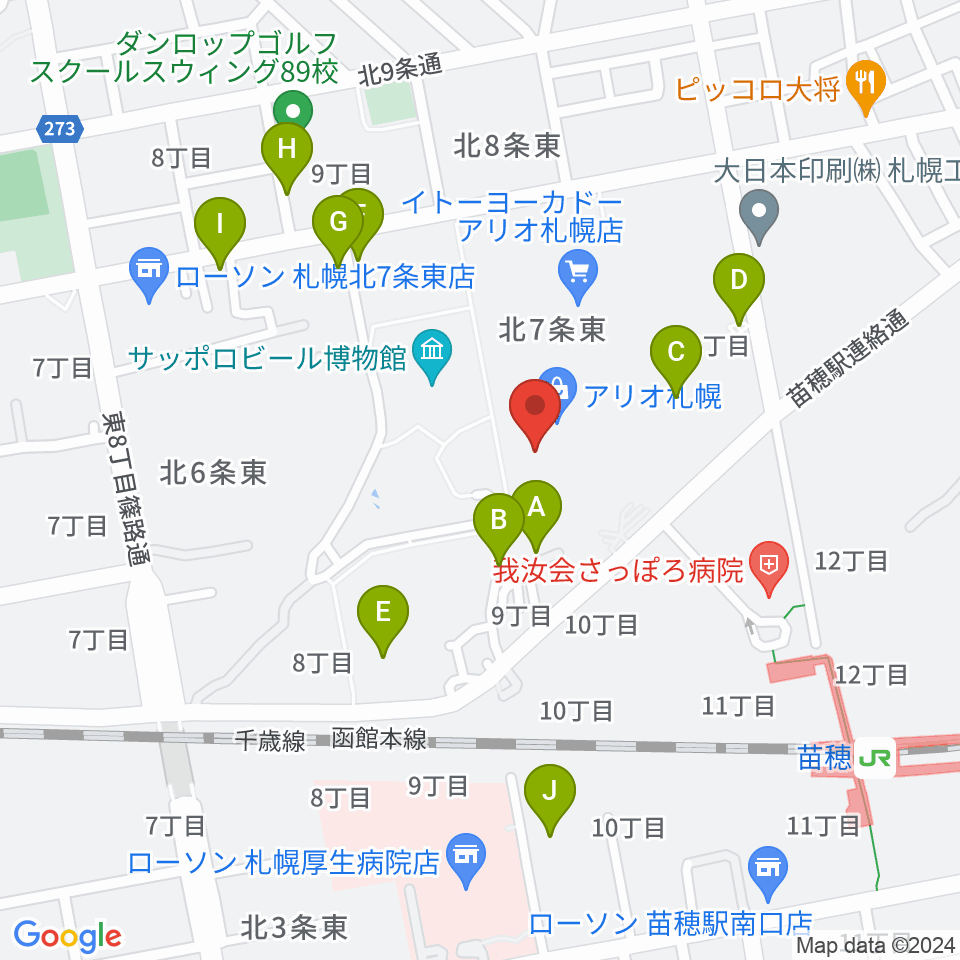 タワーレコード アリオ札幌店周辺の駐車場・コインパーキング一覧地図