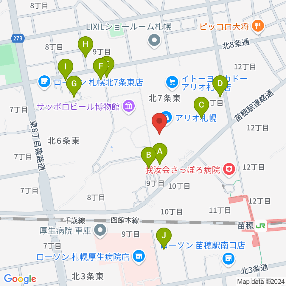 タワーレコード アリオ札幌店周辺の駐車場・コインパーキング一覧地図