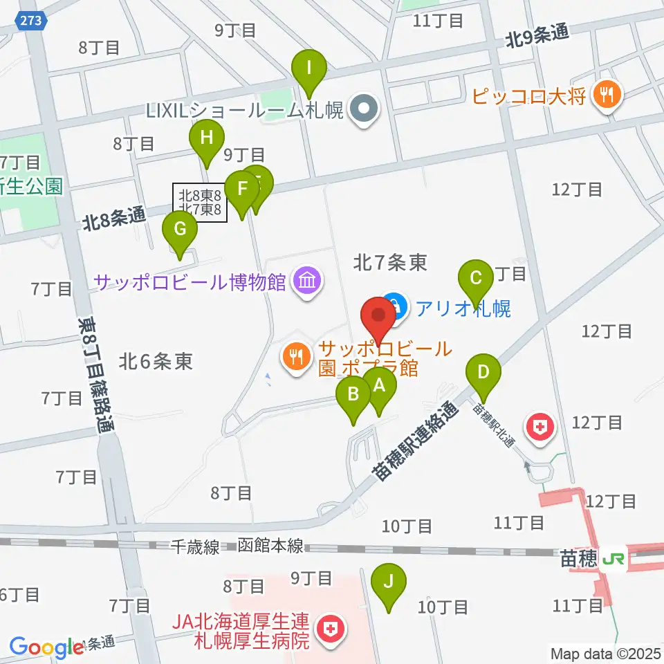 タワーレコード アリオ札幌店周辺の駐車場・コインパーキング一覧地図