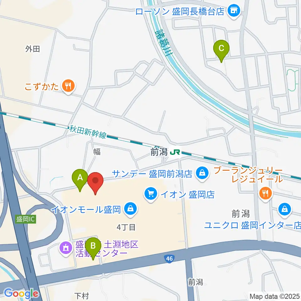 タワーレコード盛岡店周辺の駐車場・コインパーキング一覧地図