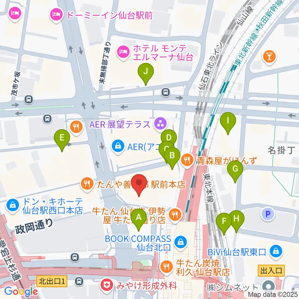 タワーレコード 仙台パルコ店周辺の駐車場・コインパーキング一覧地図