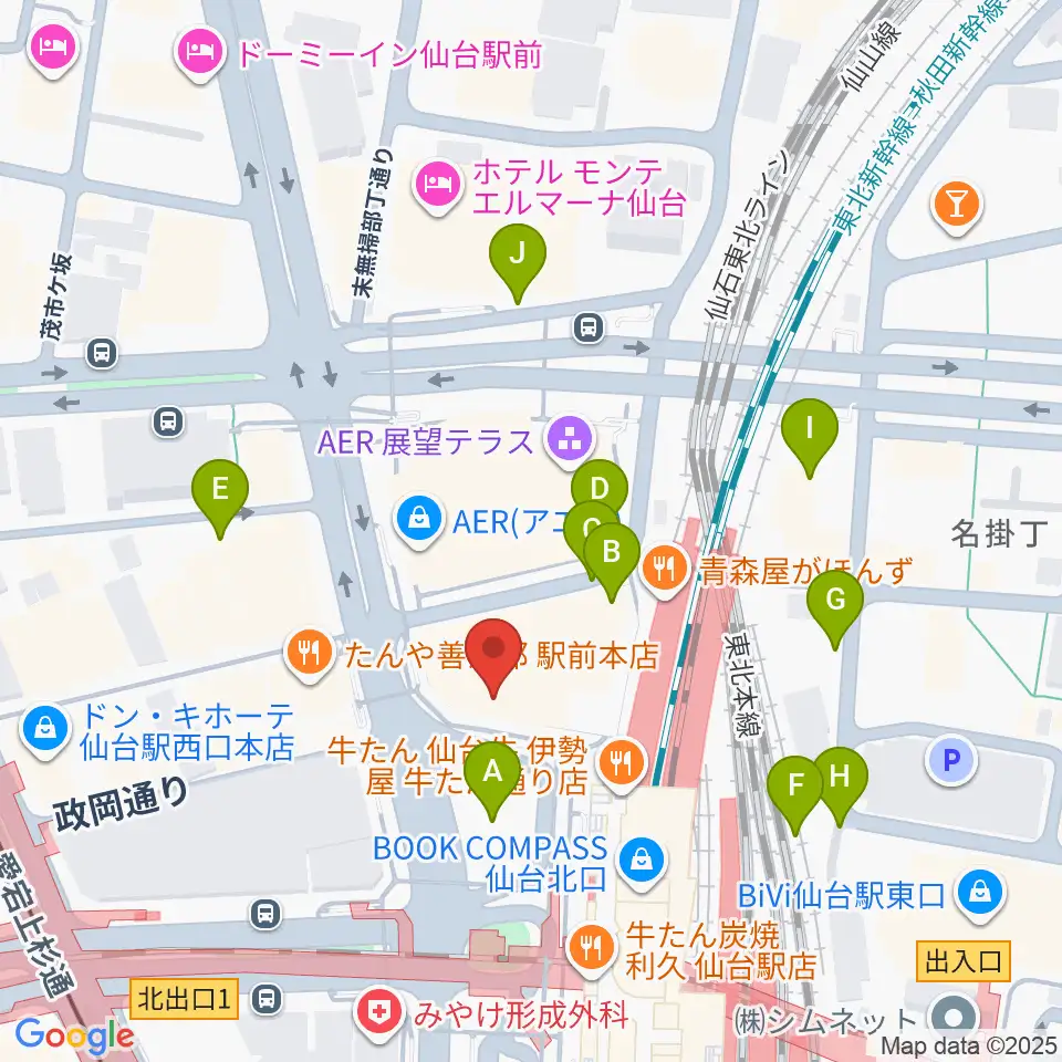 タワーレコード 仙台パルコ店周辺の駐車場・コインパーキング一覧地図