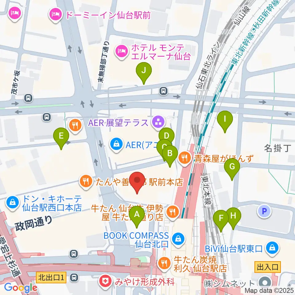タワーレコード 仙台パルコ店周辺の駐車場・コインパーキング一覧地図