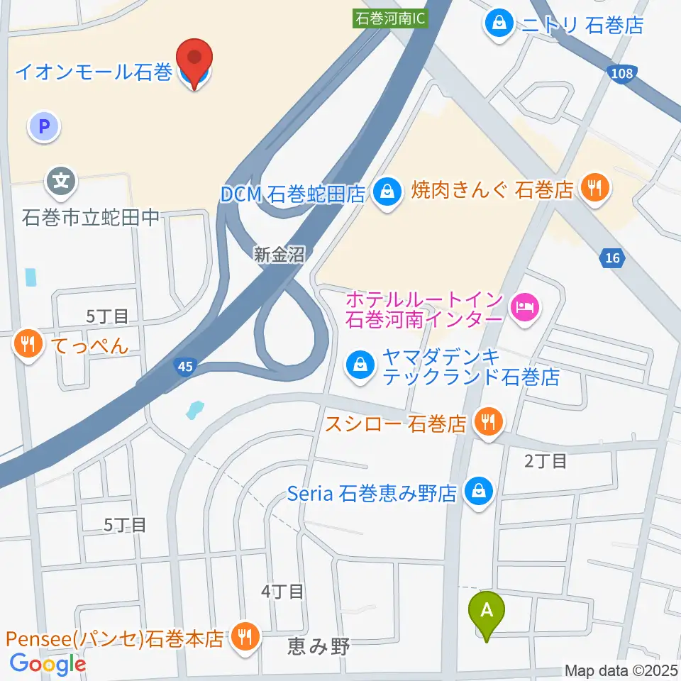 JEUGIAカルチャーセンター イオンモール石巻周辺の駐車場・コインパーキング一覧地図