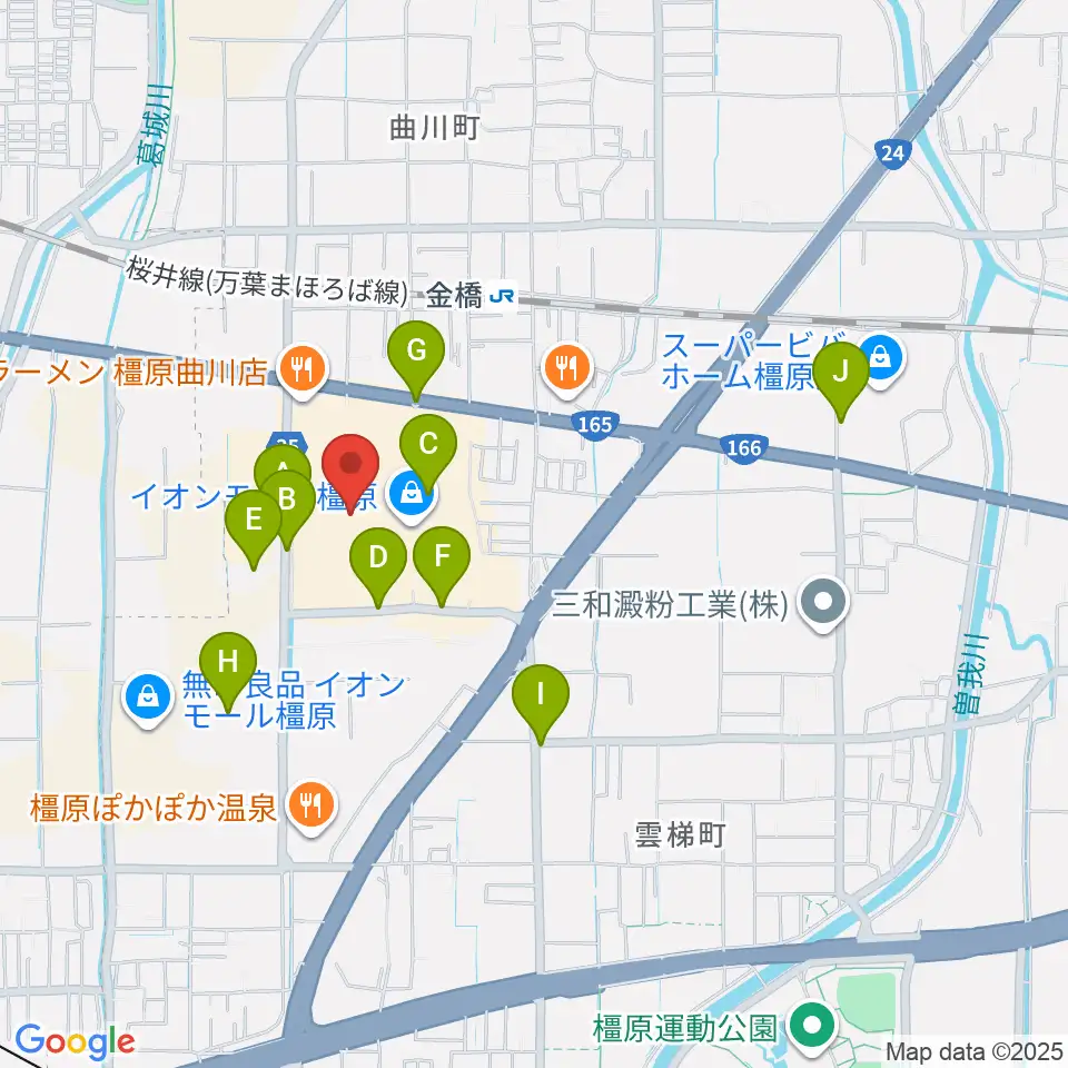 JEUGIAカルチャーセンター イオンモール橿原周辺の駐車場・コインパーキング一覧地図