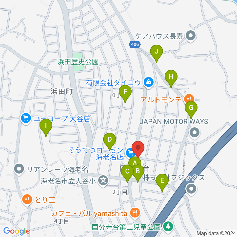 厚木楽器 アミ国分寺台周辺の駐車場・コインパーキング一覧地図