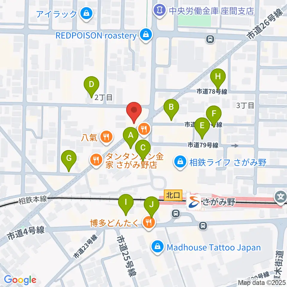 厚木楽器 アミさがみ野周辺の駐車場・コインパーキング一覧地図