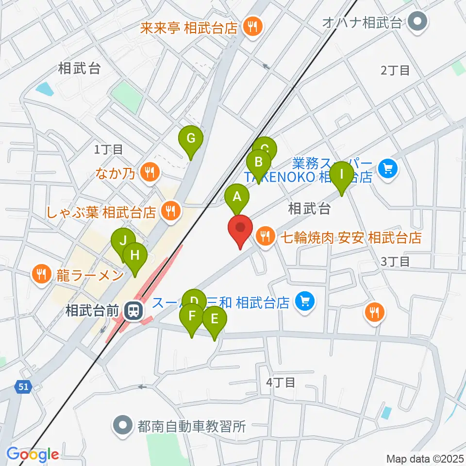 厚木楽器 アミ相武台周辺の駐車場・コインパーキング一覧地図