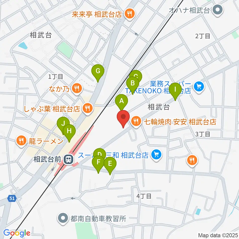 厚木楽器 アミ相武台周辺の駐車場・コインパーキング一覧地図